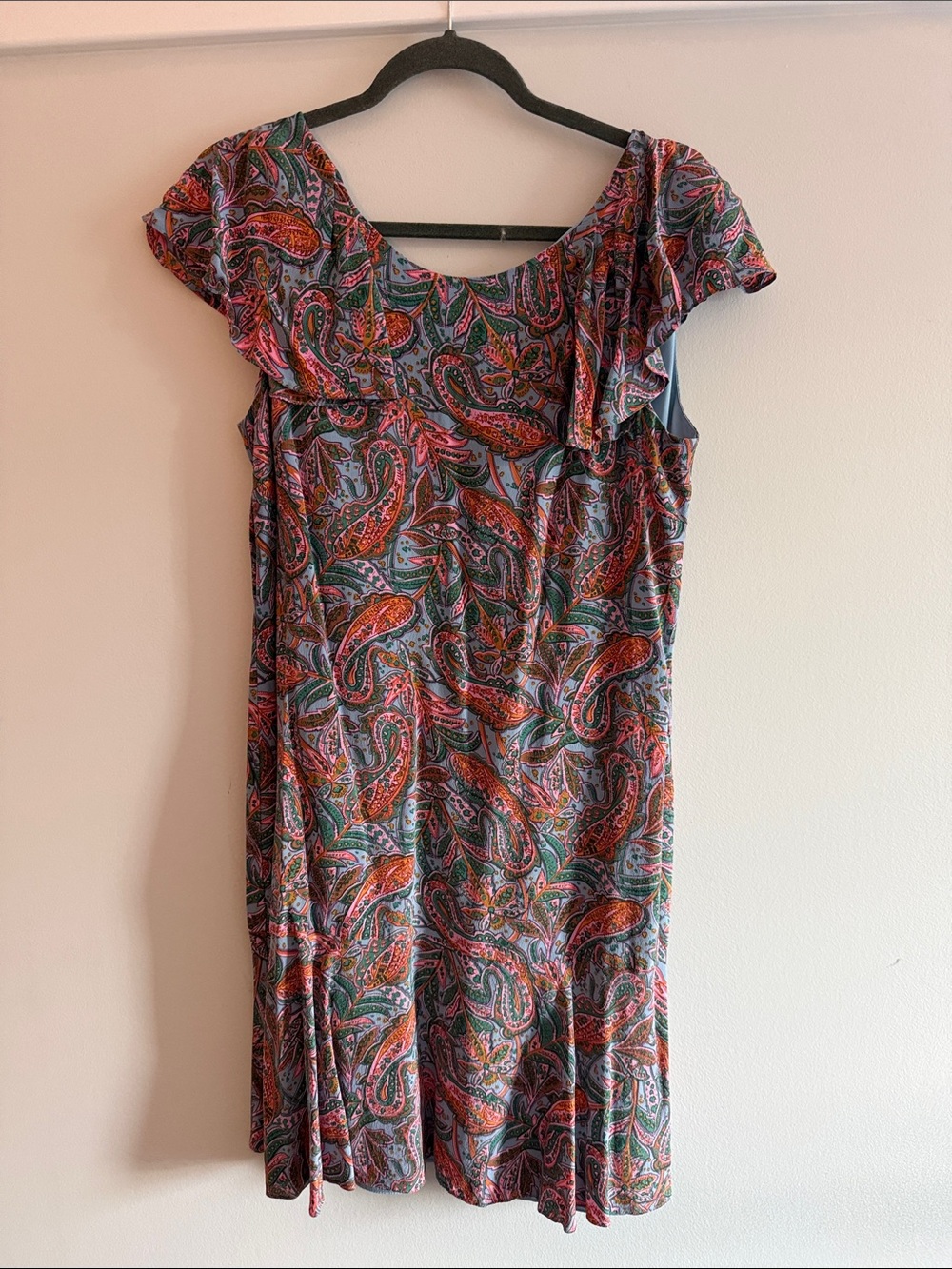 J. Crew Multicolor Paisley Midi Dress with Cap Sleeves